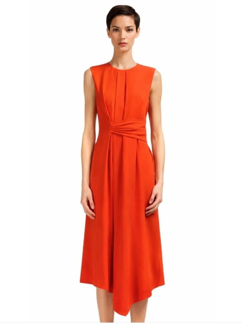 Whistles Marisa Draped Asymmetrical Midi Dress